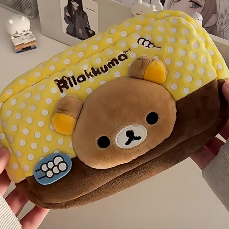 Aesthetic Large Pencil Case Pouch - Rilakkuma Peluş Kalem Kutusu Japon Tarzı