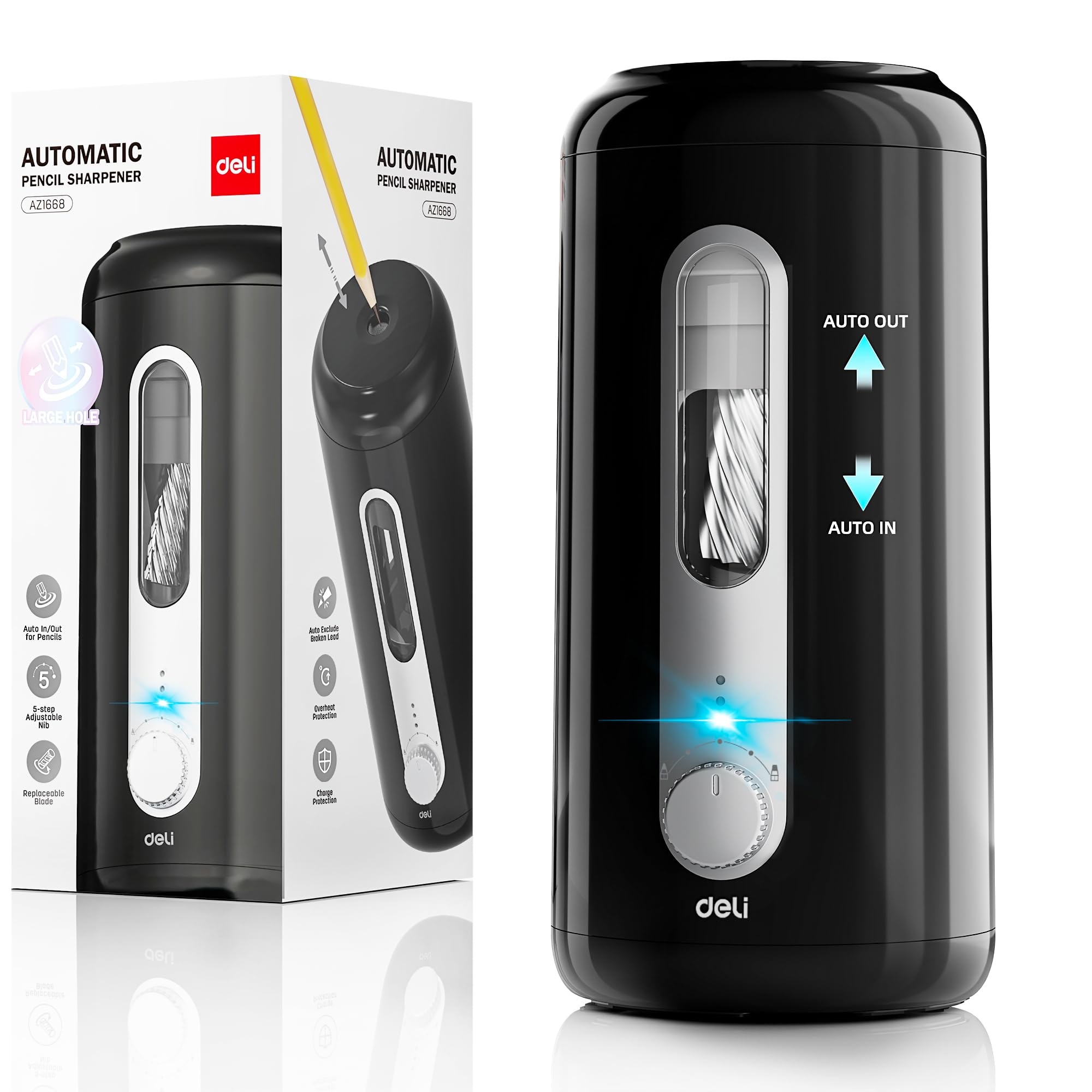 Electric Pencil Sharpener Usb - Deli Elektrikli Kalemtıraş Otomatik USB Pille