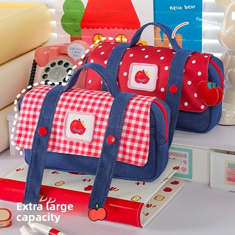 Denim Meyve Kovboy Kalem Kutus - Aesthetic Large Pencil Case Pouch incelemesi ve fiyatı
