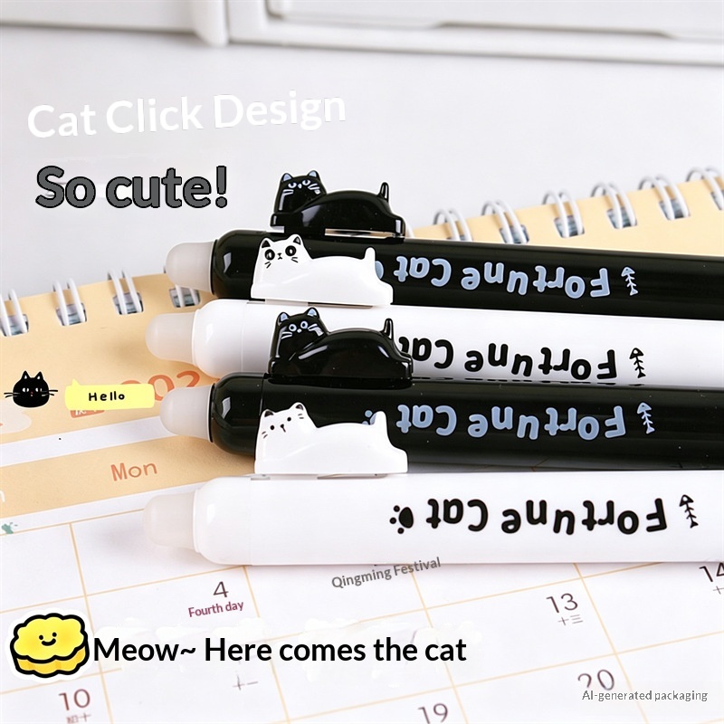 4'lü Paket Sevimli Kedi Figürl - Retractable Eraser Pen Click incelemesi ve fiyatı