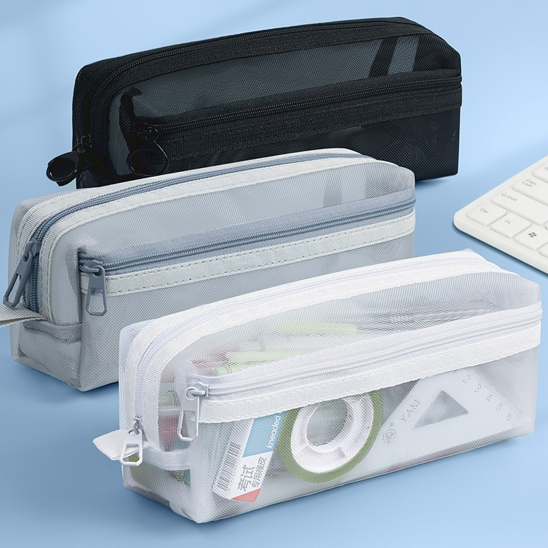 Çift Katmanlı Şeffaf Örgü Kale - Clear Mesh Pencil Pouch For Exam incelemesi ve fiyatı