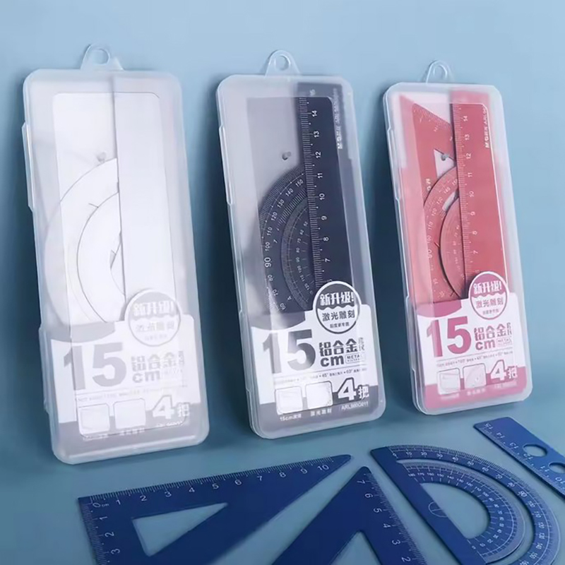 4 adet/takım Alüminyum Cetvel  - Math Geometry Set With Compass incelemesi ve fiyatı