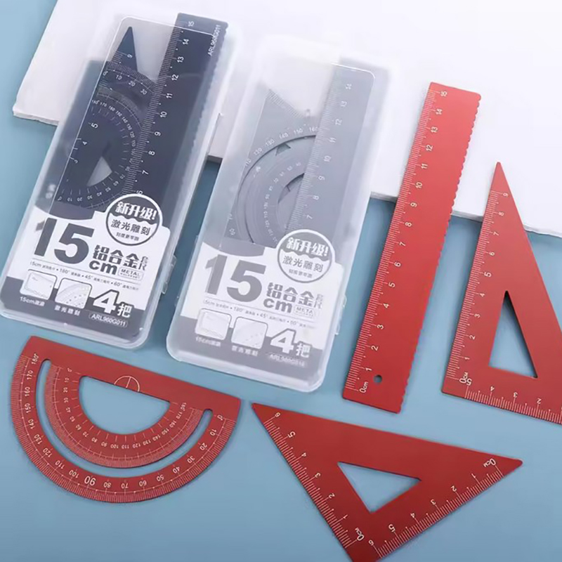 4 adet/takım Alüminyum Cetvel  - Math Geometry Set With Compass incelemesi ve fiyatı